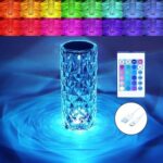 GullPlaza.pk Modern LED Crystal Table Lamp – 16 Color RGB USB Rechargeable Dimmable Night Light with Remote Control - Image 5
