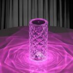 GullPlaza.pk Modern LED Crystal Table Lamp – 16 Color RGB USB Rechargeable Dimmable Night Light with Remote Control