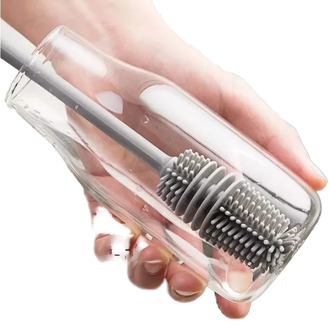 H79ef605440f846ee968b1530b53a4fc1N Premium Silicone Bottle Cleaning Brush Long Handle Cup Scrubber for Milk Bottles, Glasses, Mugs & Drink Bottles Kitchen Cleaning Tool - Image 1