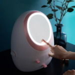 LED Makeup Mirror Desktop Organizer Cosmetic & Jewelry Storage Box with Skincare Organizer - Image 9