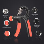 Adjustable Hand Grip Strengthener with Counter – Portable Metal Finger Exerciser for Gym, Fitness & Forearm Training - Image 3