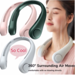 GullPlaza.pk Portable Neck Fan – USB Rechargeable Bladeless Mini Cooling Fan for Travel, Sports & Outdoor Use