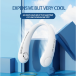 GullPlaza.pk Portable Neck Fan – USB Rechargeable Bladeless Mini Cooling Fan for Travel, Sports & Outdoor Use - Image 4