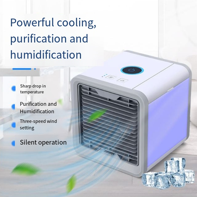 Hd6bfaa523a684596b534fe8796ee743cX Portable Air Conditioner Fan USB Electric Cooling Fan Household Mini Air Cooler Desktop Personal Fan - Image 1