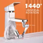 GullPlaza.pk 1080° Universal Rotating Faucet Extender – Kitchen Robot Arm Tap Sprayer with Aerator & Water Saving Nozzle