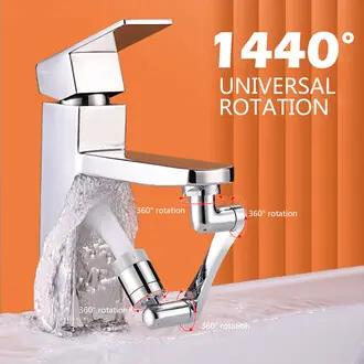 GullPlaza.pk 1080° Universal Rotating Faucet Extender – Kitchen Robot Arm Tap Sprayer with Aerator & Water Saving Nozzle - Image 1