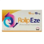 Rolip Eze Tablet 10mg/10mg (Rosuvastatin+Ezetimibe) – Cholesterol Management Tablets | 20 Tablets (2 Strips × 10 Tablets)