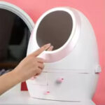 LED Makeup Mirror Desktop Organizer Cosmetic & Jewelry Storage Box with Skincare Organizer - Image 6