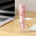 Portable Water Mist Fan Mini Handheld USB Rechargeable Fan – 4 Speed Personal Cooling Neck Hanging Spray Fan - Image 9