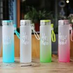 500ML Frosted Gradient Sports Water Bottle – Portable Leakproof Gym Fitness Drinking Bottle for Workout, Travel & Outdoor Use