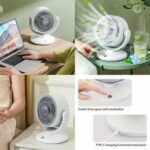 GullPlaza.pk FT-905 Portable Rechargeable Air Circulation Fan – Wireless 90° Adjustable Oscillating Table Fan with Large Airflow - Image 7