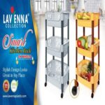 3-Tier Multipurpose Kitchen Storage Rack with Wheels – Mobile Plastic Organizer for Fruits, Vegetables, Spices & Household Essentials - Image 5