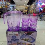Acrylic Unbreakable Jug Set with 6 Glasses – Premium Leaves Cut Design Water & Juice Serving Set - Image 3