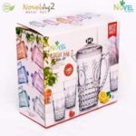 Premium Acrylic Unbreakable Jug Set with 6 Glasses – Elegant Leaves Cut Design Water & Juice Serving Set - Image 3