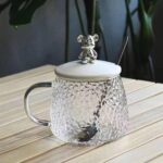 Heat-Resistant Diamond Glass Mug with Cute Rabbit Lid & Spoon – Elegant Crystal Tea & Coffee Cup for Home, Office, and Gifting - Image 3