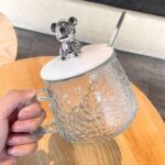 Heat-Resistant Diamond Glass Mug with Cute Rabbit Lid & Spoon – Elegant Crystal Tea & Coffee Cup for Home, Office, and Gifting - Image 4