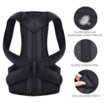 Breathable ergonomic back brace for posture support and pain relief.
