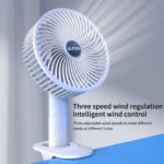 4-in-1 Rechargeable Desktop Fan, Portable Clip-on Table Circulator with 3 Speed Gears, Low Noise Personal USB Cooling Fan for Office Desk, Bedside, Camping, and Reading Table - Image 5