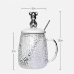 Heat-Resistant Diamond Glass Mug with Cute Rabbit Lid & Spoon – Elegant Crystal Tea & Coffee Cup for Home, Office, and Gifting - Image 2