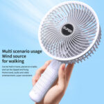 4-in-1 Rechargeable Desktop Fan, Portable Clip-on Table Circulator with 3 Speed Gears, Low Noise Personal USB Cooling Fan for Office Desk, Bedside, Camping, and Reading Table