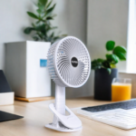 4-in-1 Rechargeable Desktop Fan, Portable Clip-on Table Circulator with 3 Speed Gears, Low Noise Personal USB Cooling Fan for Office Desk, Bedside, Camping, and Reading Table - Image 2