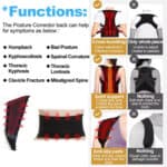 Adjustable back posture corrector for men and women with breathable support belts.