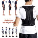 Back posture correction brace for men and women with ergonomic support.