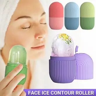 Silicone Ice Roller for Face & Eyes | Reusable Facial Ice Contour Roller Mold for Skin Care, Puffiness Relief, Fine Lines & Brightening | DIY Beauty Ice Cube Massager - Image 1