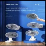 4-in-1 Rechargeable Desktop Fan, Portable Clip-on Table Circulator with 3 Speed Gears, Low Noise Personal USB Cooling Fan for Office Desk, Bedside, Camping, and Reading Table - Image 7