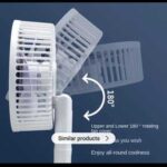 4-in-1 Rechargeable Desktop Fan, Portable Clip-on Table Circulator with 3 Speed Gears, Low Noise Personal USB Cooling Fan for Office Desk, Bedside, Camping, and Reading Table - Image 6