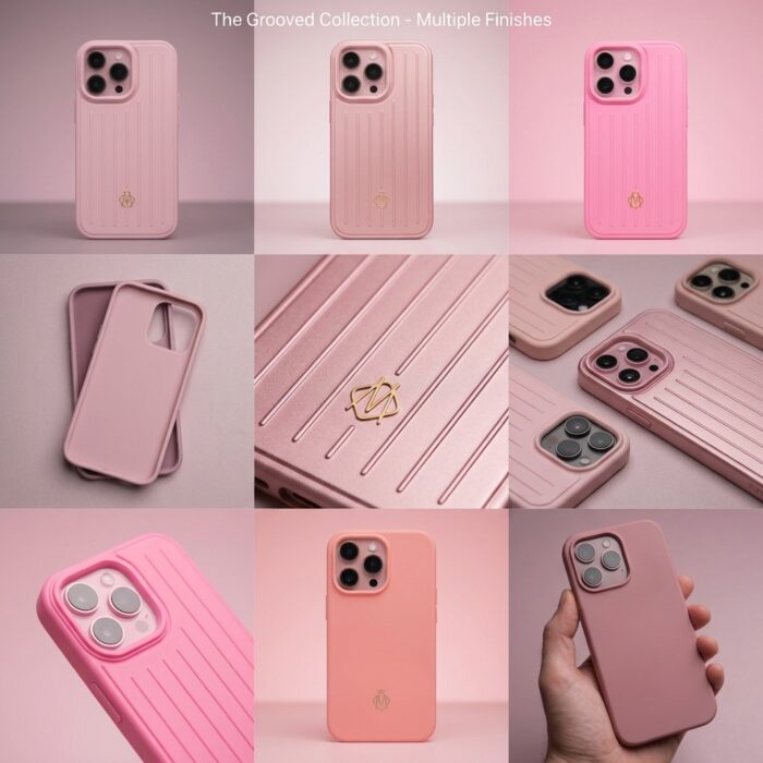 Premium Grooved Suitcase Style Shockproof Back Cover - Metallic Finish Protective Case - Image 4