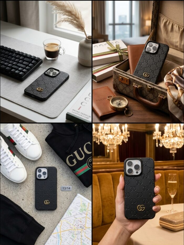 Gullplaza.pk - Premium Gucci Style Leather Phone Case for iPhone - Image 4