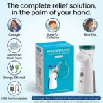 Portable Mesh Nebulizer Machine - Handheld Silent Inhaler Kit for Kids & Adults (White/Blue)
