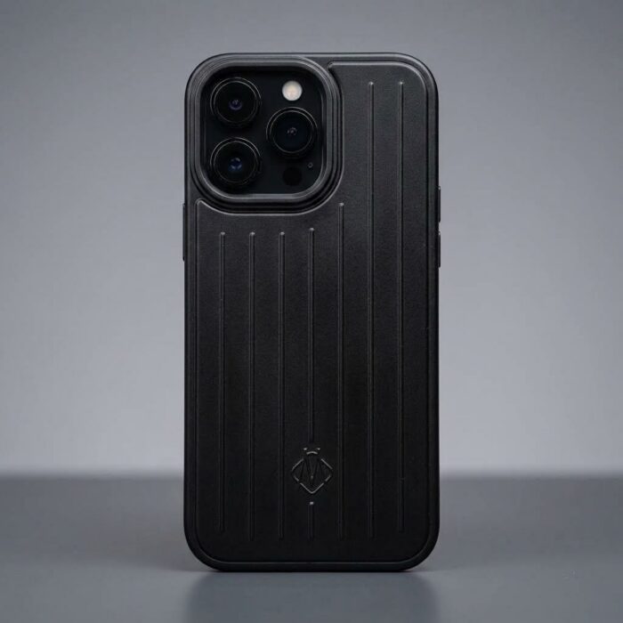 Premium Grooved Suitcase Style Shockproof Back Cover - Metallic Finish Protective Case - Image 2