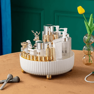 43faecc7fd118684faa964232aef911d.jpg_2200x2200q80.jpg_-2.png 360 Degree Rotating Bathroom Tray Cosmetic Organizer Kitchen Spice Bottle Storage Holder Fruit Serving Tray Multifunctional Plate Spinning Cosmetics Storage - Image 1