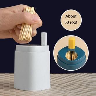 H3a67c1ea681f4b1c82f4eef8cca0bf6f4-1.jpg Automatic Push-type Toothpick Holder Box Detachable Tooth Pick Storage Dispenser For Dining Room Living Room - Image 1