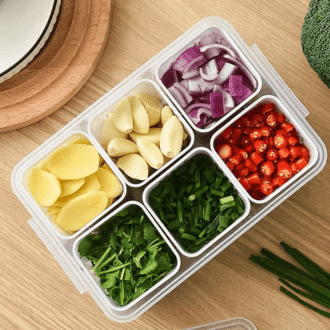 S44d31320ecd5437284f5fec76abf2bc9G-1.png Refrigerator Food Drain Fresh-Keeping Storage Box for Ginger Garlic Onion Pepper Fruits & Vegetables - Image 1