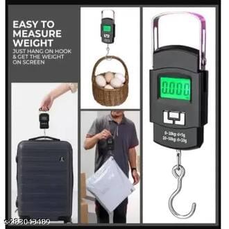 Digital Luggage Weight Scale 50kg (110lb) with LED Display – Portable Hanging Travel Scale (Black) - Image 2