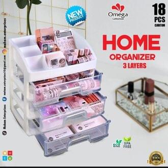 3-Layer Drawer Organizer – Multipurpose Home Storage Box (29 × 25 × 19 cm) - Image 1