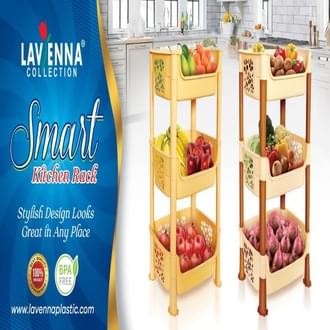 3-Tier Multipurpose Kitchen Storage Rack with Wheels – Mobile Plastic Organizer for Fruits, Vegetables, Spices & Household Essentials - Image 7