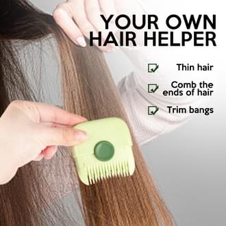 2-in-1 Hair Clipper and Split-End Trimmer Comb – Manual Hair Thinning, Styling, and Trimming Tool for Thick and Thin Hair - Image 7