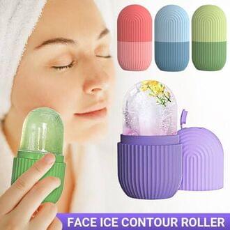 Silicone Ice Roller for Face & Eyes | Reusable Facial Ice Contour Roller Mold for Skin Care, Puffiness Relief, Fine Lines & Brightening | DIY Beauty Ice Cube Massager - Image 1